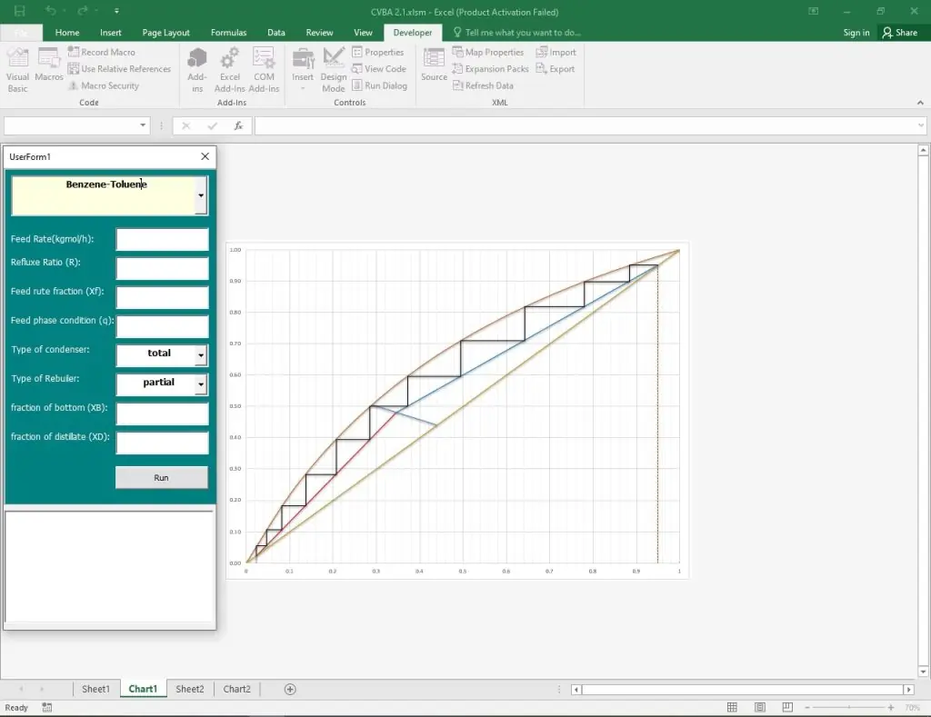 انجام پروژه اکسل مهندسی شیمی